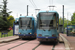 GEC-Alsthom TFS (Tramway français standard) n°808 et n°825 sur la ligne de tramway (Astuce) au Petit-Quevilly