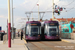 Bombardier Flexity 2 n°005 et n°004 sur la ligne Fleetwood Ferry - Starr Gate (BTS) à Blackpool