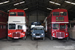 AEC Routemaster RMA Park Royal n°51 (NMY 636E) et AEC Routemaster RML n°2716 (SMK 716F) au Scottish Vintage Bus Museum à Lathalmond