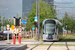 CAF Urbos 3 n°107 sur la ligne T1 (Tramway de Luxembourg) à Luxembourg (Lëtzebuerg)