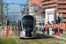 CAF Urbos 3 n°104 sur la ligne T1 (Tramway de Luxembourg) à Luxembourg (Lëtzebuerg)