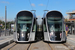 CAF Urbos 3 n°104 et n°106 sur la ligne T1 (Tramway de Luxembourg) à Luxembourg (Lëtzebuerg)