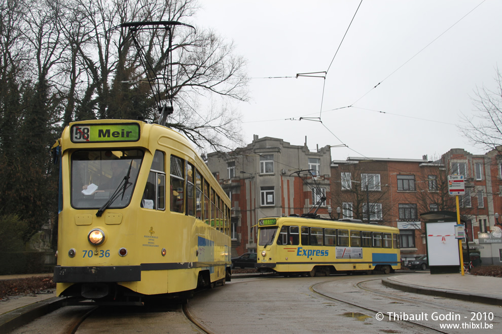 Motrices 7036 et 7161 du Musée du Transport Urbain Bruxellois - Trammuseumbrussels