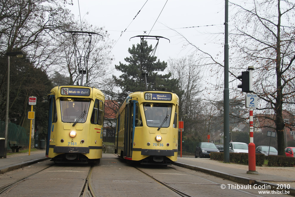 Motrices 7036 et 7161 du Musée du Transport Urbain Bruxellois - Trammuseumbrussels