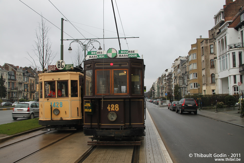 Motrices 428 et 1428 du Musée du Transport Urbain Bruxellois - Trammuseumbrussels