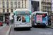 Heuliez GX 427 Hybrid n°4581 (DA-578-WS) et Iveco Urbanway 18 Hybrid n°5698 (FP-055-CX) sur la ligne 91 (RATP) à Montparnasse - Bienvenüe (Paris)