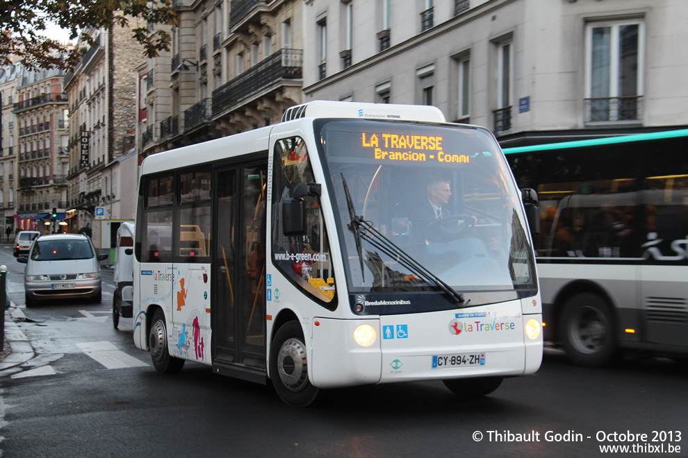 Minibus électrique BredaMenarinibus ZEUS - Traverse Brancion-Commerce