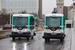 Ligier EasyMile EZ 10 n°1 (W-973-HX) et n°2 (W-974-HX) sur la navette autonome (Navette Gare d'Austerlitz-Gare de Lyon - RATP) sur le Pont Charles de Gaulle (Paris)