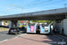 Scania CN320UA 6x2/2 EB Citywide LF CNG n°9250 (GC-653-JD) et n°9245 (GC-769-GN) sur la ligne TVM (Trans-Val-de-Marne - RATP) à Antony