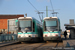 GEC-Alsthom TFS (Tramway français standard) n°204 et n°202 sur la ligne T1 (RATP) à Bobigny