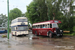 Leyland Atlantean PDR1/1 Park Royal n°1357 (657 BWB) et AEC Regal III Roe n°22 (MDT 222) au Trolleybus Museum à Sandtoft