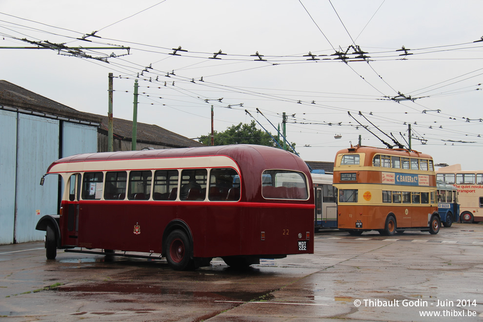 AEC Regal III Roe n°22 (MDT 222) de Doncaster au Trolleybus Museum à Sandtoft