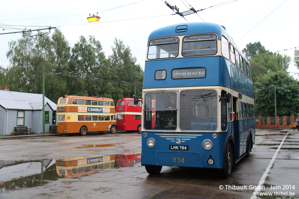 BUT 9611T East Lancs n°834 (LHN 784) de Bradford au Trolleybus Museum à Sandtoft