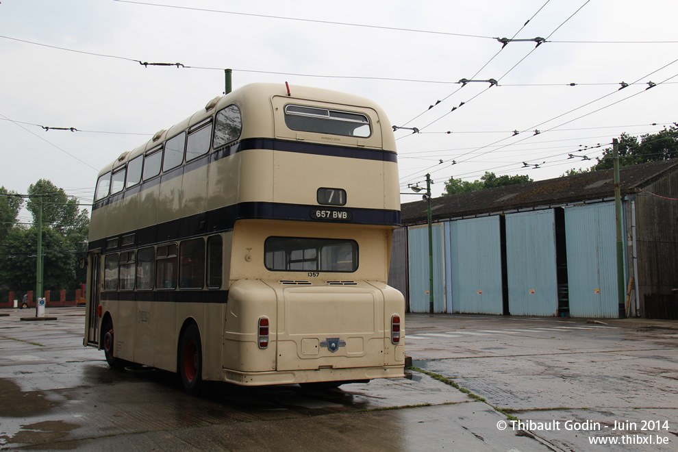 Leyland Atlantean PDR1/1 Park Royal n°1357 (657 BWB) de Sheffield au Trolleybus Museum à Sandtoft