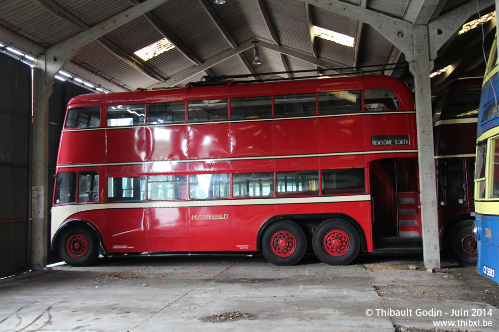 Sunbeam S7A East Lancs n°631 (PVH 931) de Huddersfield au Trolleybus Museum à Sandtoft