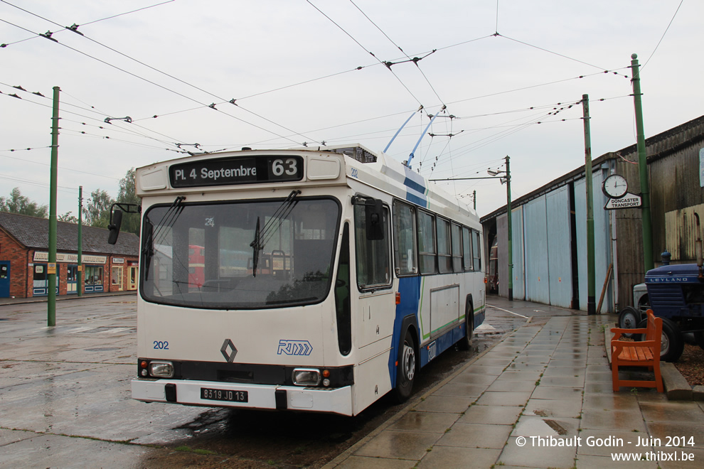 Renault ER 100 n°202 (8319 JD 13) de Marseille au Trolleybus Museum à Sandtoft