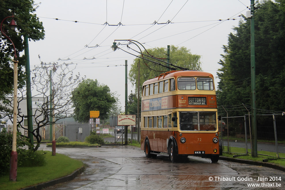 Sunbeam W4 NBC n°72 (HKR 11) de Maidstone au Trolleybus Museum à Sandtoft