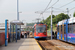 Siemens-Duewag Supertram n°121 sur la Blue Line (Sheffield Supertram) à Sheffield