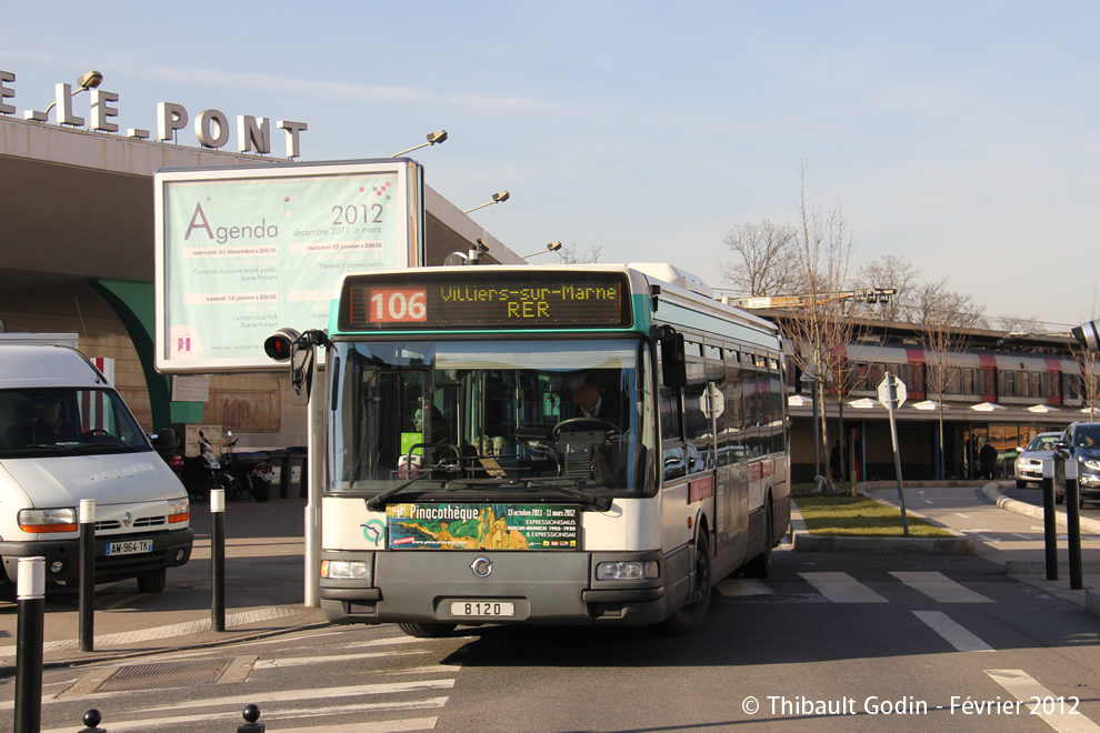 Bus 8120 sur la ligne 106 (RATP) à Joinville-le-Pont