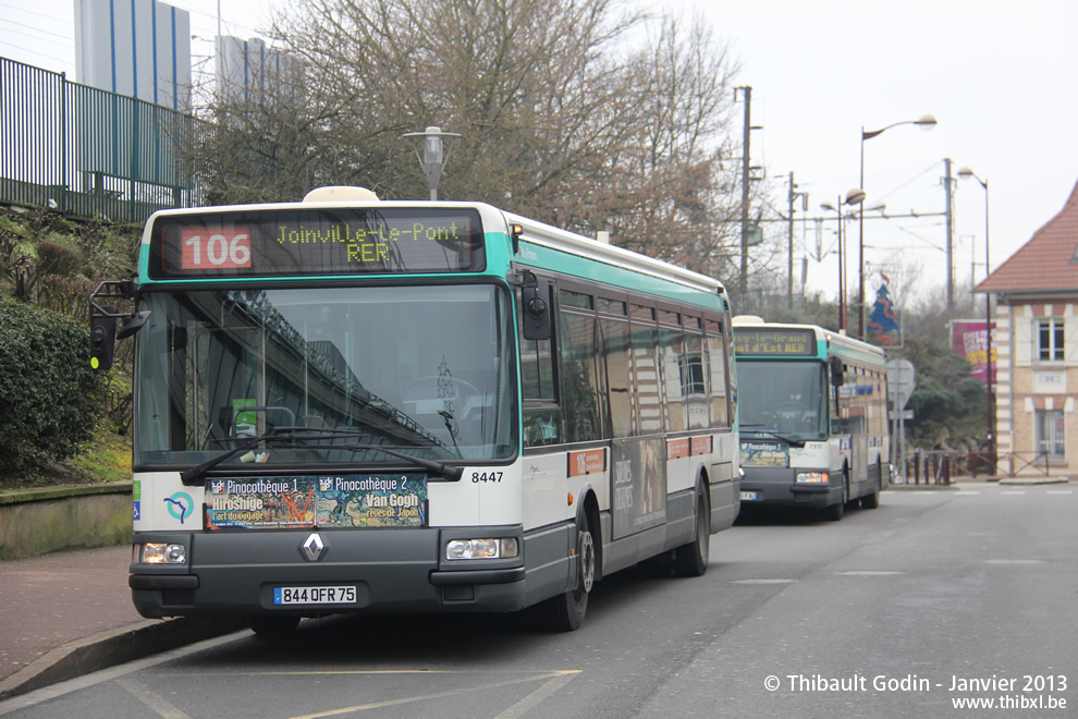 Bus 8447 (844 QFR 75) sur la ligne 106 (RATP) à Villiers-sur-Marne