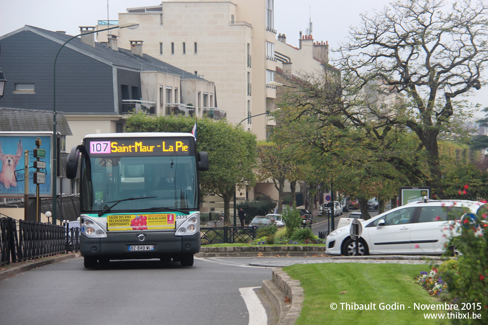 Bus 5339 (BZ-849-WL) sur la ligne 107 (RATP) à Saint-Maur-des-Fossés