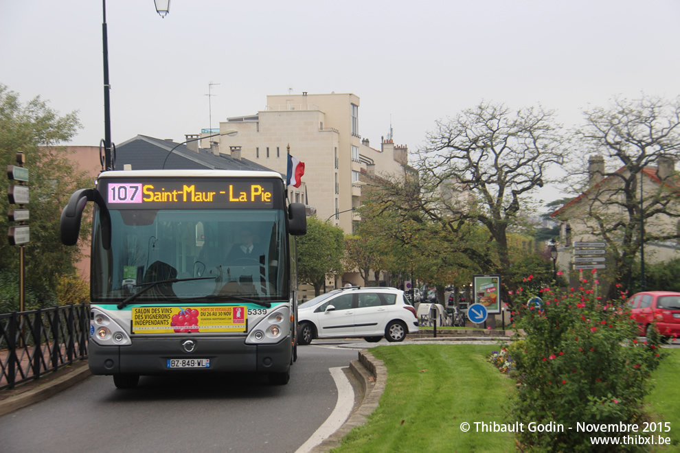 Bus 5339 (BZ-849-WL) sur la ligne 107 (RATP) à Saint-Maur-des-Fossés