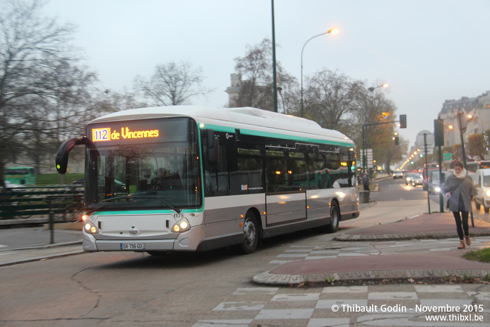 Bus 1175 (DX-796-GD) sur la ligne 112 (RATP) à Château de Vincennes (Paris)