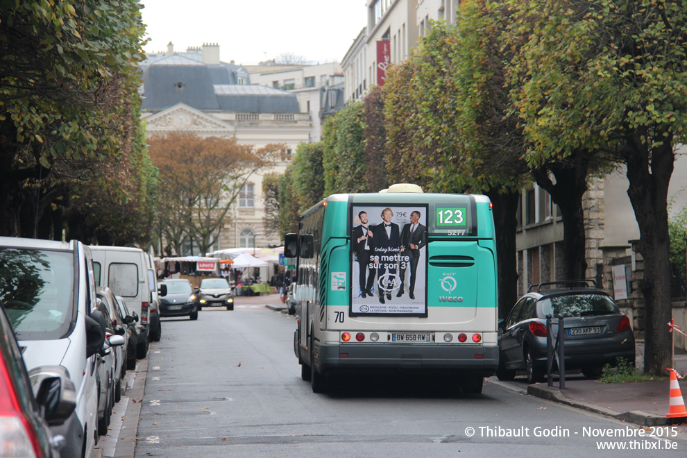 Bus 5277 (BW-658-RW) sur la ligne 123 (RATP) à Issy-les-Moulineaux