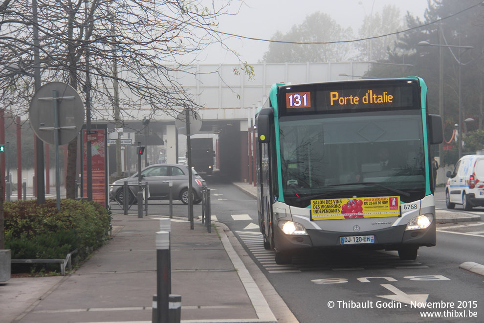 Bus 6768 (DJ-120-EH) sur la ligne 131 (RATP) à Chevilly-Larue