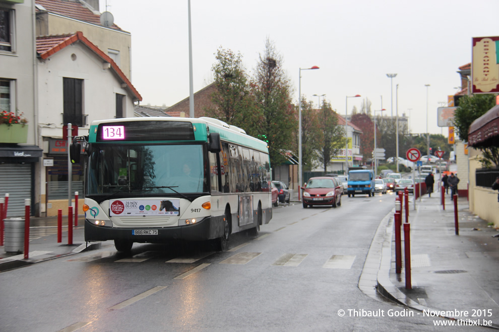 Bus 9417 (966 RKC 75) sur la ligne 134 (RATP) à Bobigny