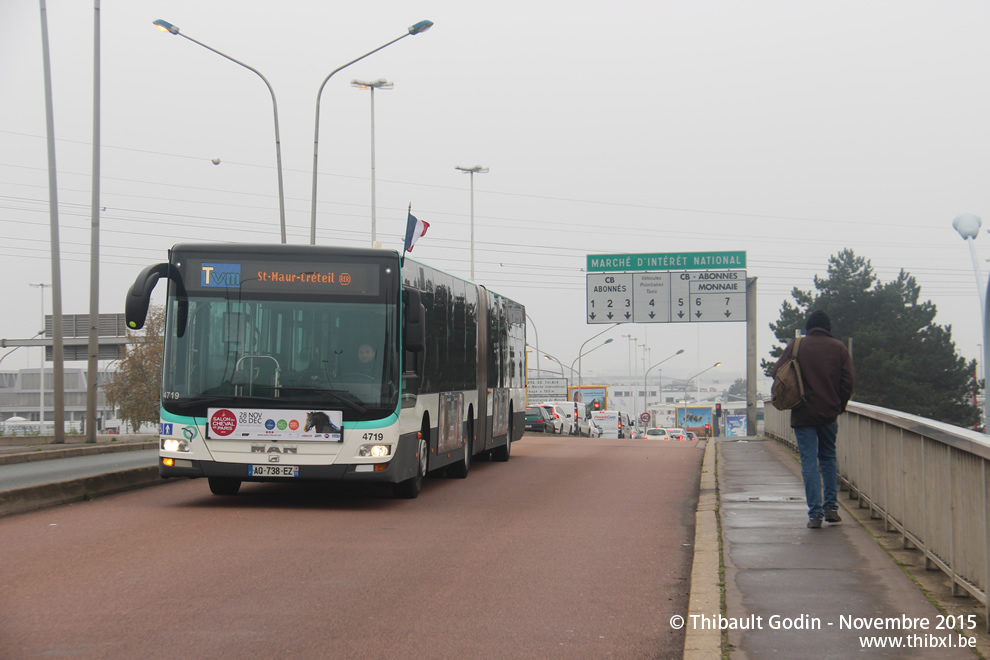 Bus 4719 (AQ-738-EZ) sur la ligne Tvm (Trans-Val-de-Marne - RATP) à Chevilly-Larue