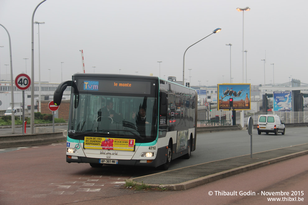 Bus 4712 (AP-361-MK) sur la ligne Tvm (Trans-Val-de-Marne - RATP) à Chevilly-Larue