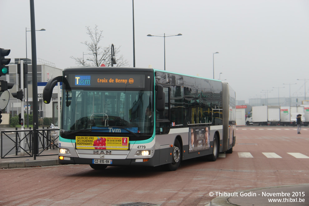 Bus 4779 (CZ-815-EK) sur la ligne Tvm (Trans-Val-de-Marne - RATP) à Chevilly-Larue