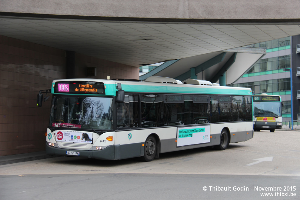 Bus 9442 (AG-221-PN) sur la ligne 145 (RATP) à Pantin