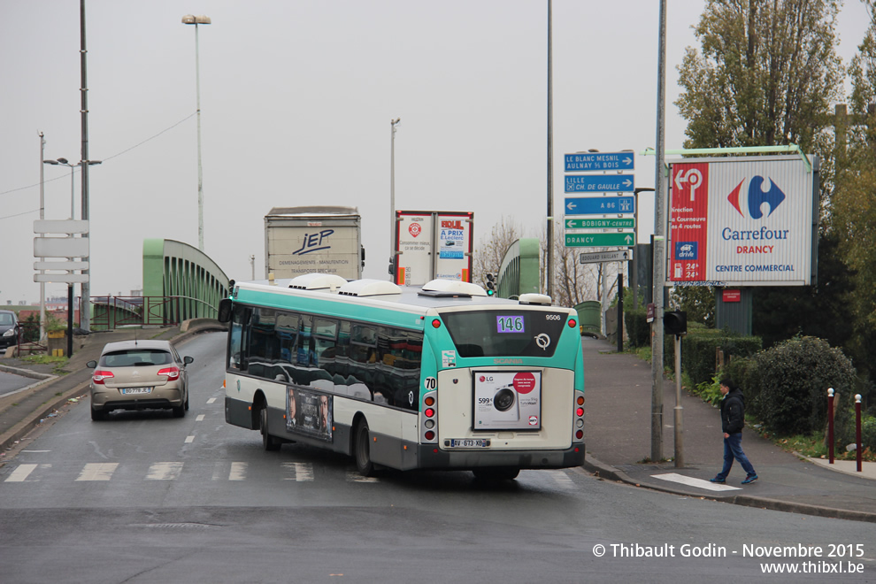 Bus 9506 (AV-673-XB) sur la ligne 145 (RATP) à Bondy