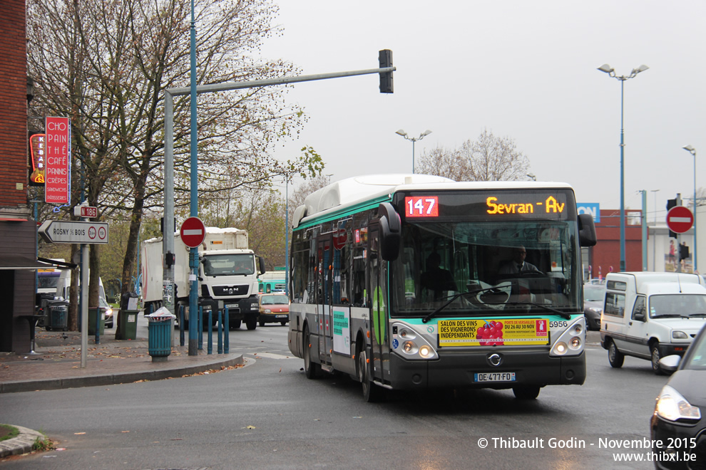 Bus 5956 (DE-477-FD) sur la ligne 147 (RATP) à Bondy