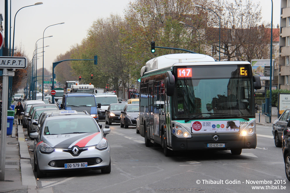 Bus 5953 (DD-639-AX) sur la ligne 147 (RATP) à Pantin