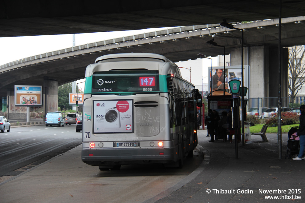 Bus 5956 (DE-477-FD) sur la ligne 147 (RATP) à Bondy