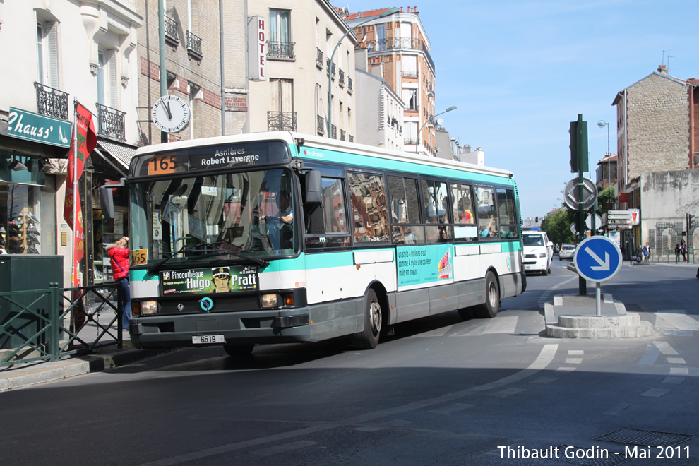 Bus 6519 sur la ligne 165 (RATP) à Asnières-sur-Seine