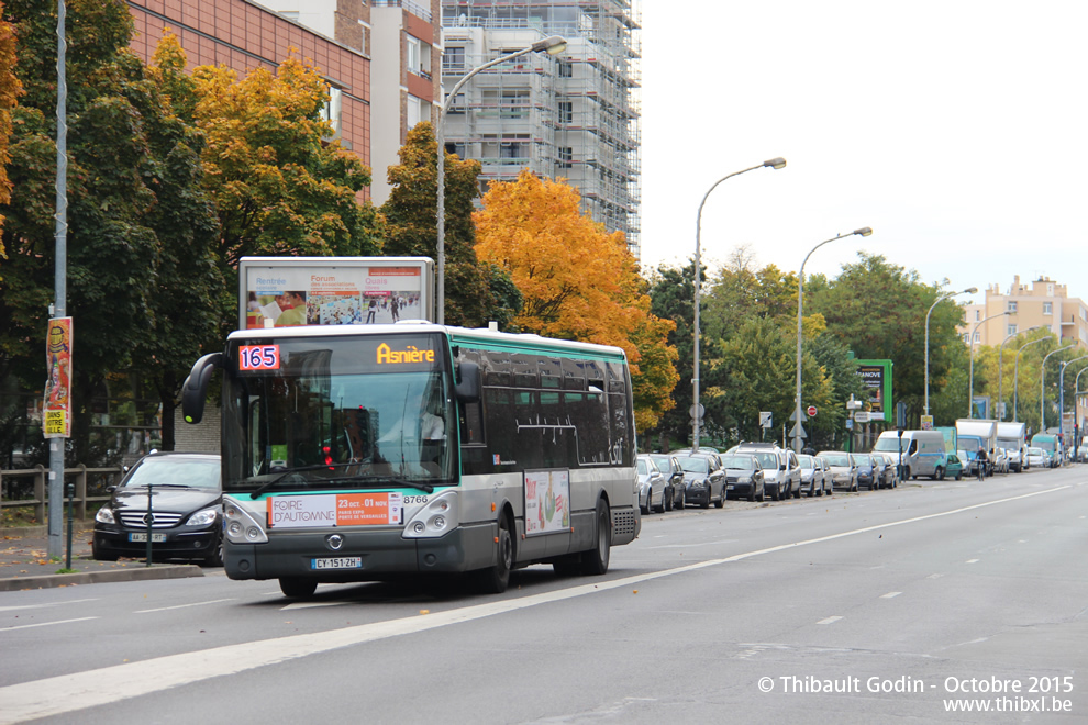 Bus 8766 (CY-151-ZH) sur la ligne 165 (RATP) à Asnières-sur-Seine