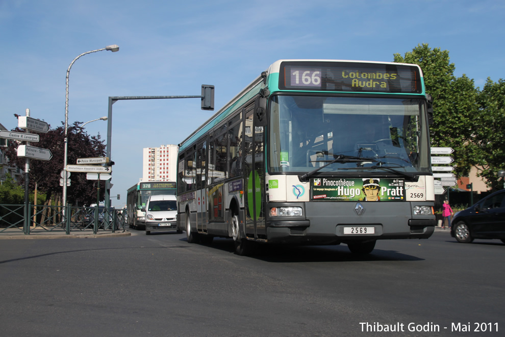 Bus 2569 sur la ligne 166 (RATP) à Asnières-sur-Seine