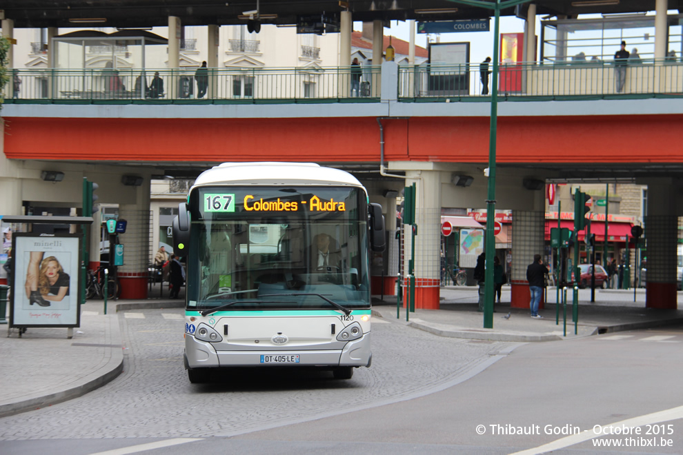 Bus 1120 (DT-405-LE) sur la ligne 167 (RATP) à Colombes