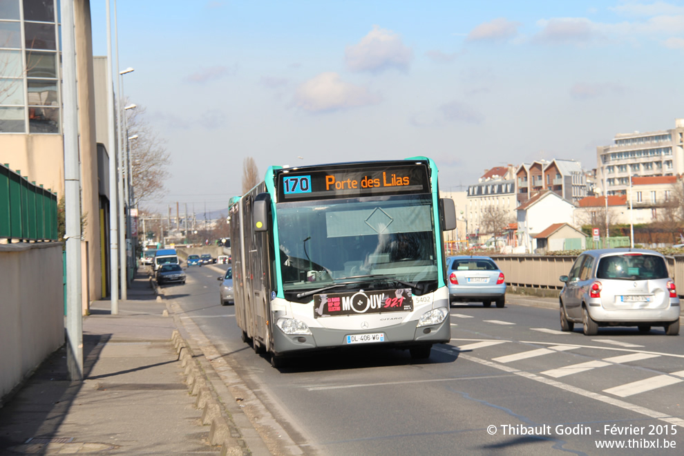 Bus 5402 (DL-406-WG) sur la ligne 170 (RATP) à Saint-Denis