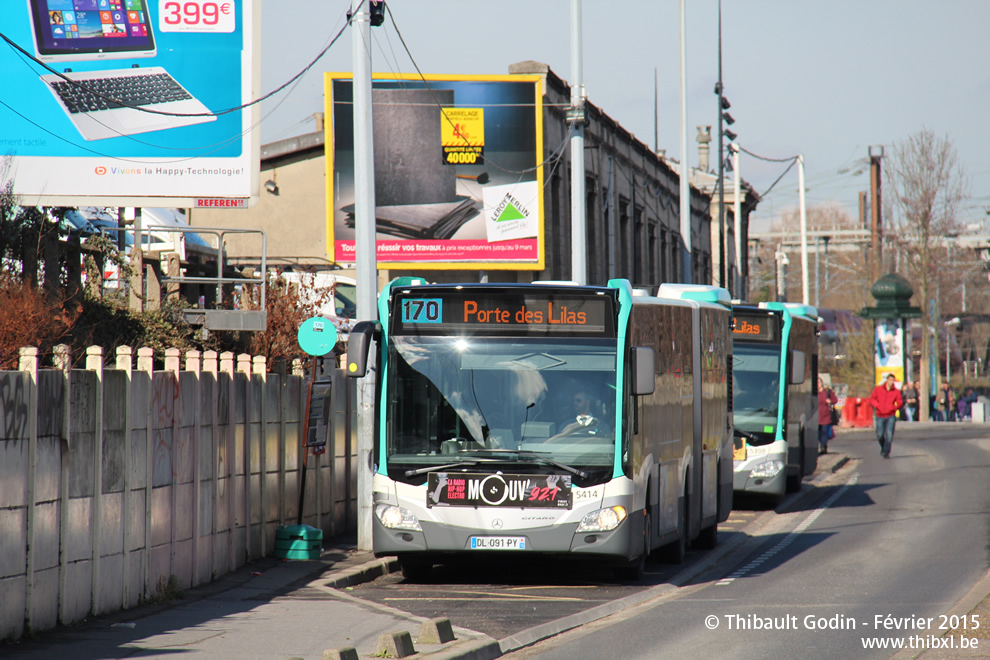 Bus 5414 (DL-091-PY) sur la ligne 170 (RATP) à Saint-Denis