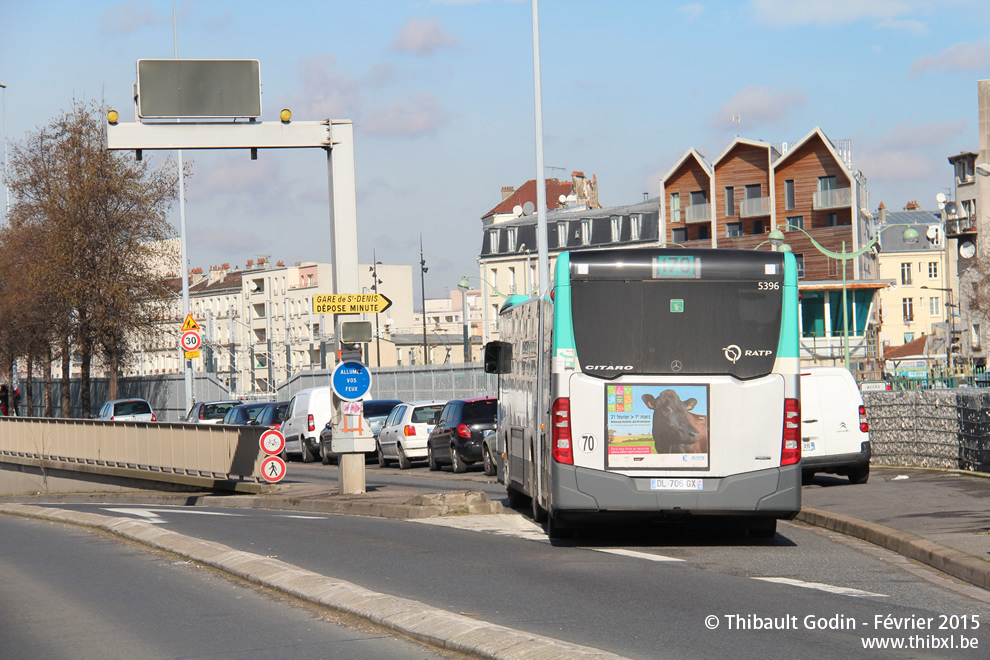 Bus 5396 (DL-706-GX) sur la ligne 170 (RATP) à Saint-Denis