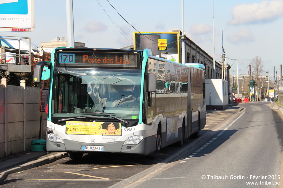Bus 5398 (DL-023-KT) sur la ligne 170 (RATP) à Saint-Denis