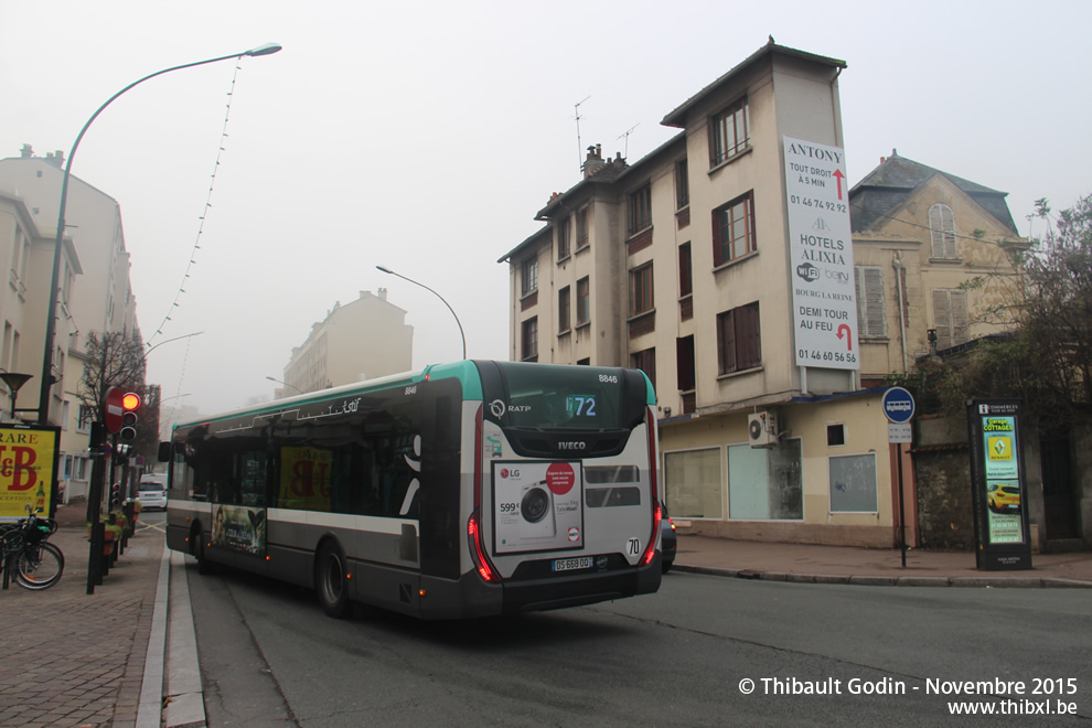Bus 8846 (DS-668-DQ) sur la ligne 172 (RATP) à Bourg-la-Reine