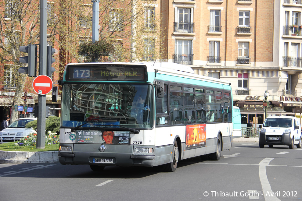 Bus 7778 (569 QAG 75) sur la ligne 173 (RATP) à Saint-Ouen