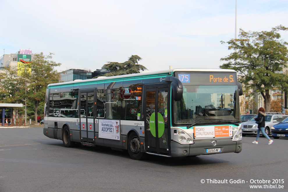 Bus 8710 (CQ-045-NF) sur la ligne 175 (RATP) à Asnières-sur-Seine