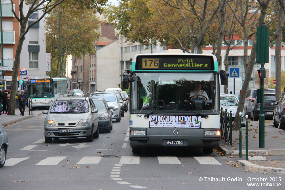 Bus 8231 (747 PWW 75) sur la ligne 176 (RATP) à Colombes